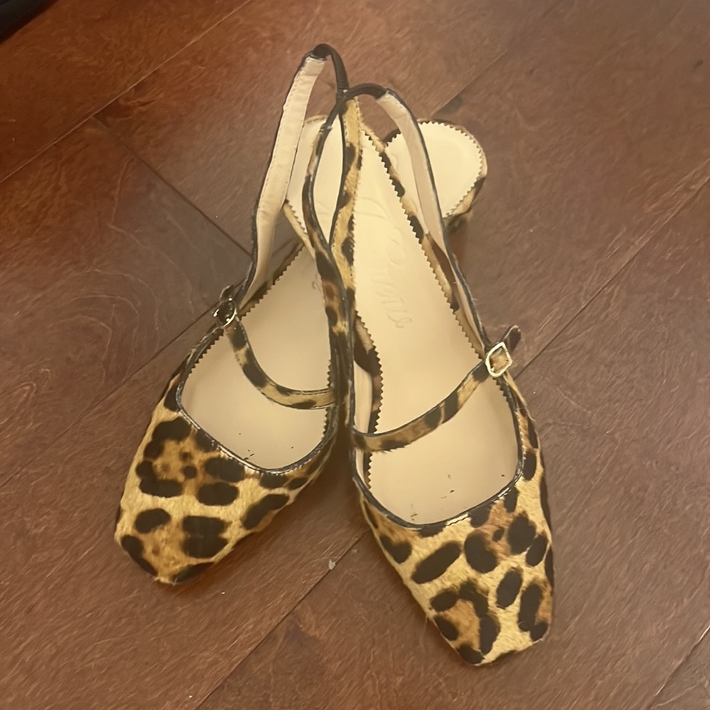 J. crew - Layla slingback Mary Jane heels in leopard calf hair -Sold Out online - Picture 5 of 9